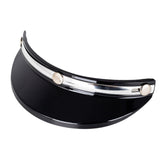 Maxbell Motorcycle Helmet Visor Peak 3 Snaps Trendy for 3/4 Helmets Spare Parts Black Silver