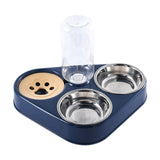 Maxbell Automatic Pet Feeder Drinking Compact Cats Feeder for Puppy Bunny Blue