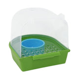 Maxbell Hanging Bird Bath for Cage Bird Feeder for Lovebird Small Bird Parrot Green Clear