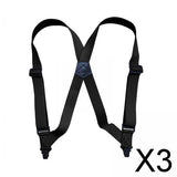 Maxbell 3xSuspenders for Men Adjustable Pants Durable Utility for Wedding Black