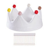 Maxbell Crown Fruit Plate Decorative Fruit Serving Tray for Countertop Party Wedding White
