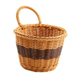 Maxbell Hanging Woven Storage Basket Rustic Container for Farmhouse Living Room Home Dark Brown Coffee