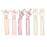 Maxbell 6 Pieces Creative Hand Gestures Shaped Paper Clips School Office Stationery Student Supplies Multi-Color Decorative Memo Clips - Aladdin Shoppers