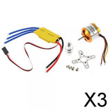 Maxbell 3xA2212 1000KV Brushless Motor w/ 30A Brushless ESC for DJI F450 F550 RC