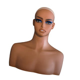 Female Mannequin Head Model with Makeup Wig Display Head for Scarves Hat Wig Style C