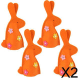 Maxbell 2x4pcs Cute Rabbit Design Easter Egg Covers Holder Decoration Ornament Orange