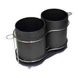 Maxbell Utensil Holder Metal Drainage Box Cutlery Holder for Party Dinner Table Cafe Short Dark Gray