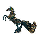 Maxbell Wine Bottle Holder Animal Figurine Bottle Rest Statue for Bar Countertop Decor Horse Pull cart Blue