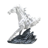 Horse Running Statue Art Tabletop for Decorative Indoor Businesses white