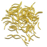 Maxbell 200Pcs Brass Curved Twist Bar Connector Jewelry Making Findings White K&Gold