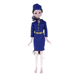 Maxbell 23 Joints 1/3 BJD SD Girl Nude Body Doll in Uniform Clothes - Can Change Head, Eyes, Facial Make Up High Quality Plastic Toy - Aladdin Shoppers