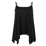 Maxbell Maxbell Women Sexy Spaghetti Strap Tank Tops V Neck Pleated Camisole Black L