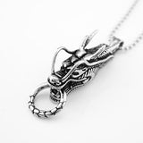 Maxbell Fashion Stainless Steel Dragon Head Pendant Necklace Biker Men's Jewelry