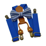 Maxbell Kids Suspender and Bow Tie Tuxedo Suspender for Boys Girls Children Trousers Blue