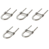 Maxbell 5pieces 304 Stainless Steel Boat Bow Stern Eye, U-Bolt, Marine Rigging M6*90