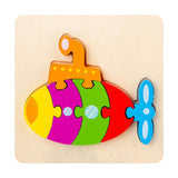 Maxbell Wooden Jigsaw Puzzle Stem Brain Teasers Puzzle Kindergarten Color Perception submarine