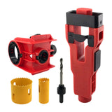 Maxbell Door Lock Installation Set Mortise Jig Mortising Machine with Guide Template red