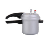 Maxbell 1/12 Wooden Miniature Pressure Cooker Dollhouse Kitchen Decor Silver
