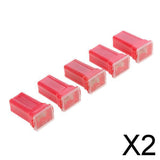 Maxbell 2x 5 Pieces Car FLF-M Standard Female Push In Cartridge Fuses 50AMP 32V Red