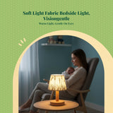 Dimmable bedside light, press control, portable charging, night light, bedroom decor Linen Gray 13x21cm