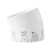 Maxbell Ceramic Cat Bowl Practical Stylish Stable Anti Slip Elevated Food Water Dish Tilted