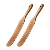 Maxbell Flat Wooden Turner Sourdough Bread Mixing Spurtle for Blending Mixing Frying B