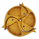 Maxbell 3Pcs Wood Serving Platter Modern Dried Fruit Plate for Party Wedding Cupcake yellow