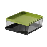 Maxbell Desktop File Sorter Organizer Desk Supplies Letter Organizer Document Holder Black Green 2 Tier