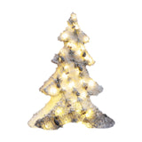 Christmas Flocking Statue Favor Gift with Light for Home Decoration Winter Christmas tree S