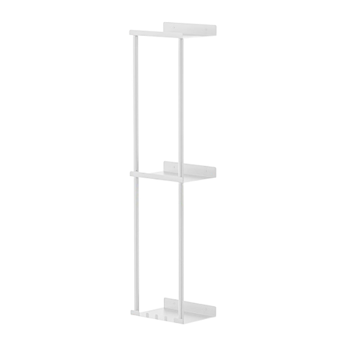 Maxbell Towel Rack with Shelf with Hooks Towel Storage for Camping RV Small Bathroom White