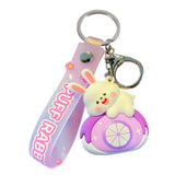 Maxbell Bunny Keychain Protector Cartoon Bag Pendant Accessory Delicate Doll Keyring purple