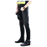 Motorcycle Riding Jeans, Protective Pants, Unisex, Stretch jean fabric fabric, Knee and pelvis pads Black 27