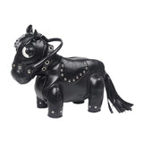 Maxbell Horse Shape Crossbody Bag PU Leather Casual Handbag for Work Shopping Travel Black