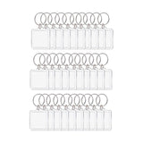 Maxbell 2x30x Acrylic Photo Keychain Pendant Key Ring for Men and Women Family Friends square