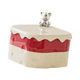 Maxbell Rotation Divided Serving Tray with Lid Snack Tray for Chinese New Year Treat Red 2 Tier