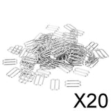 Maxbell 20x100pcs Metal Bra Strap Adjuster Slider/ Hooks Lingerie Sewing 14mm 8 Shape