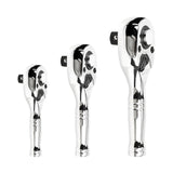 Maxbell 3Pcs Stubby Drive Ratchet Set Portable Flexible Quick Release Ratchet Wrench Print B