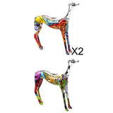 3x Graffiti Art Multi Colour Doberman Dog Statue Living Room Decor Ornament