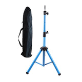 Maxbell Wig Stand Tripod Non Slip Portable Wig Head Holder for Salons Hair Extension blue