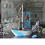 Maxbell 2Pcs Mediterranean Nautical Tropical Sailing Ship Boat Model Welcome Abroad
