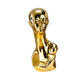 Maxbell Mannequin Head Wig Stand Ornament Hat Display Stand for Styling Jewelry Home Gold