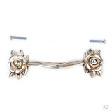 Maxbell 2x Antique Silver Rose Cupboard Cabinet Wardrobe Drawer Door Pull Handle DIY