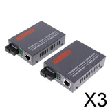3x100/1000M Gigbit Ethernet to Fiber optic Media Converters SC Singlemode 25KM