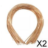 Maxbell 2x50Pcs Plain Metal Headbands for Crafts Hair Band Handmade Thin Wire Hairband Gold