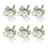 Maxbell 6x Wedding Boutonniere Rose Corsages for Anniversary Men Women Formal Dinner
