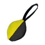 Maxbell Dog Tug Ball Portable Dog Ball Toy for Relaxing Solo Amusement Pets Supplies Black Yellow
