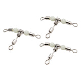 Maxbell 3Pcs T Shape Swivels Rolling Swivels Fishing Supplies Fishing Line Connector