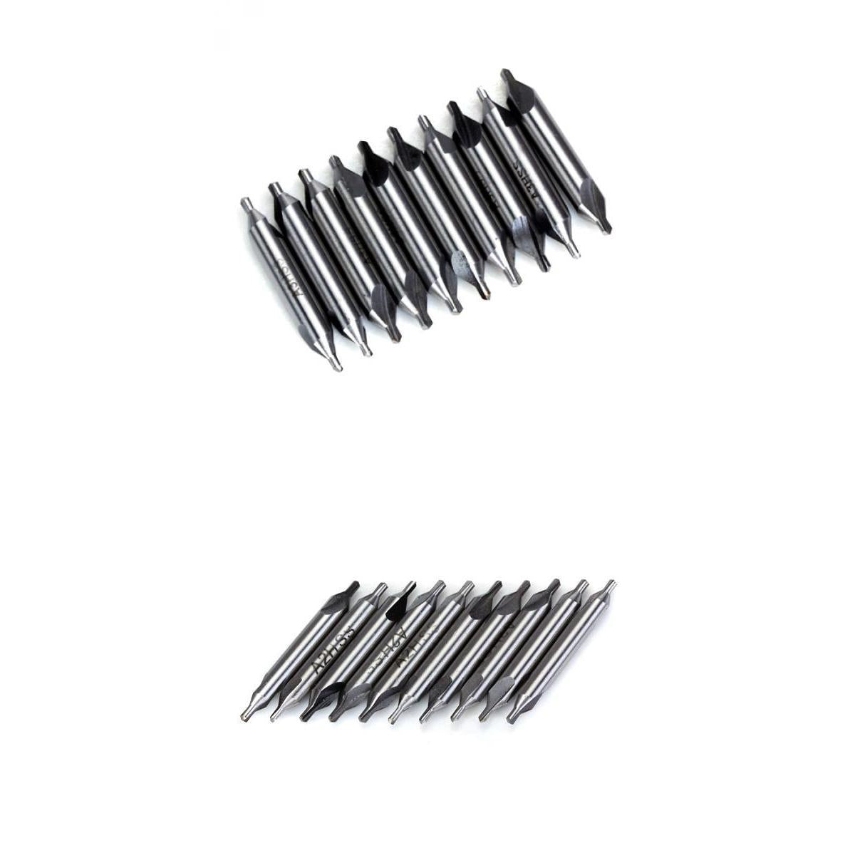 Maxbell 20Pcs 2mm & 3mm Steel Combined Countersink Center Drill Bit Tool 60 Degree