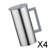 Maxbell 4xStainless Steel Water Pitcher Juice Jar Beverage Serving Jugs Grey