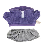 Plush Doll Clothes Set Dress up for Little Girls Movie Doll Clothes Purple Knit Pullover